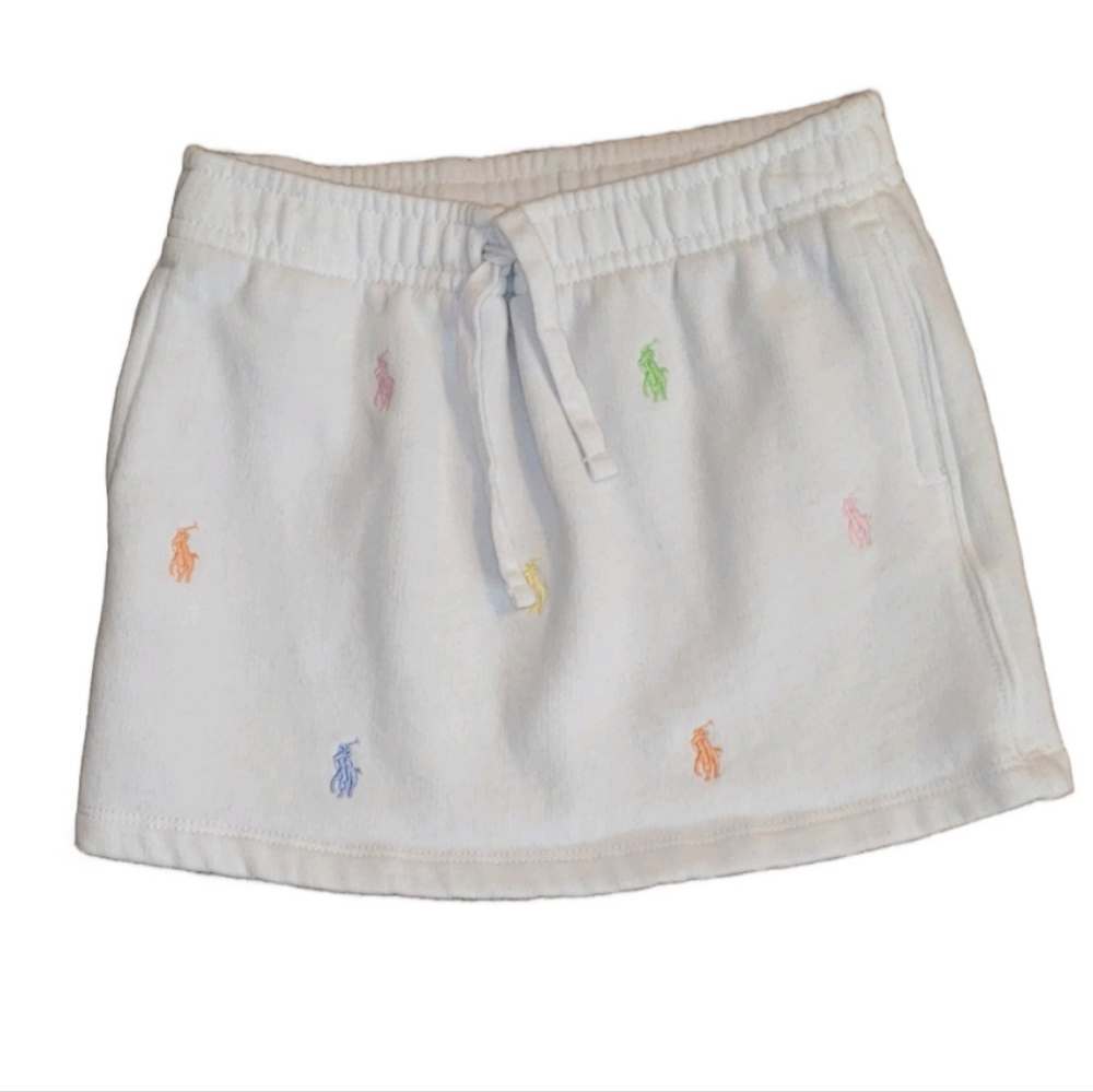 Polo Ralph Lauren White Skirt with Multicolor Embroidery